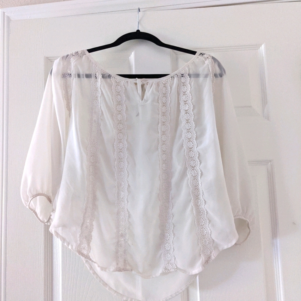 Sheer white blouse XS